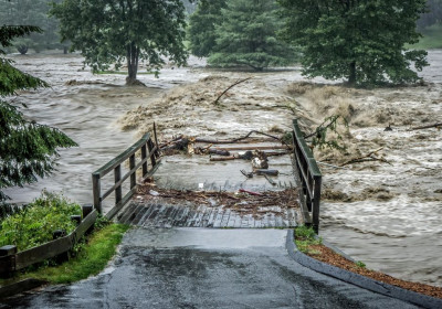 Bridge washout during storm Hurrica Irene Quechee AdobeStock 361835292 resized